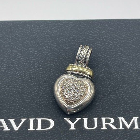 David Yurman 18k Yellow Gold Sterling Silver Heart Pendant - Picture 9 of 12